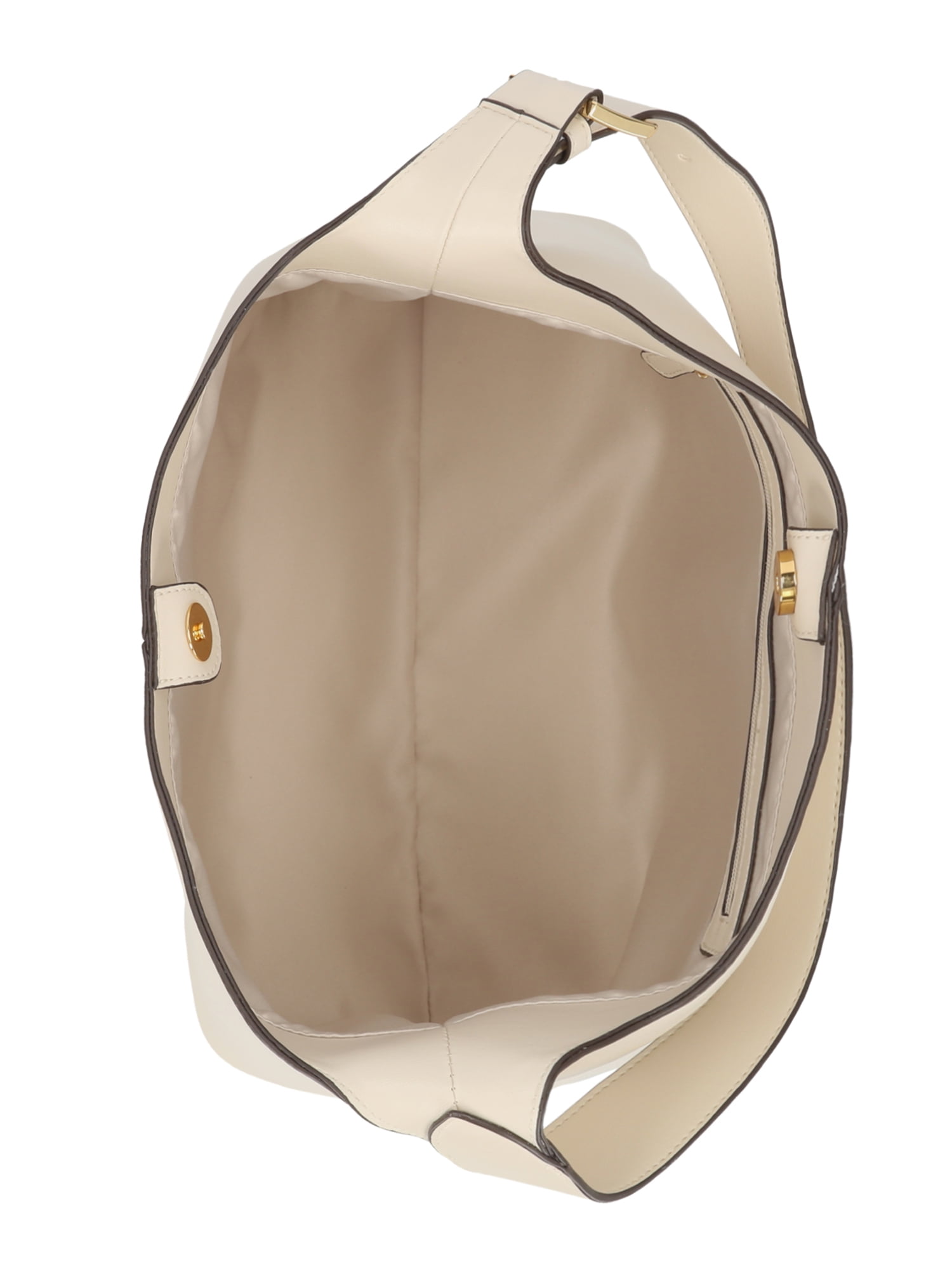 Time and Tru Women's Shively Bucket Handbag, Solid Beige