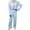Blue, variant on Exercise Sweatsuit Set Womens Loose Casual Comfortable Breathable Cardigan with Lace up Long Sleeves and Pants Two Piece Travel Tracksuit S-130 White L