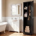 thumbnail image 2 of Skinny Storage Cabinet, Metal Bathroom Storage Cabinet with Hooks, Narrow Locking Cabinets with 2 Keys, 65” H Tall Storage for Home Office, Garage, Dining Room, 2 of 17