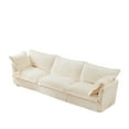 thumbnail image 2 of Gewnee Modern Deep Seat 3 Seater Sofa Couch,Cream Corduroy Fabric Soft Multiple Big Pillows, Comfy Couch for Living Room, Apartment,, 2 of 14