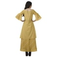 thumbnail image 2 of Moomaya Printed High Low Crop Top Kurti Palazzo Set Ethnic Indian Clothing Set For Womens, 2 of 8