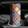 thumbnail image 3 of 20oz Multicolor Ethnic Mandala Pattern Skinny Tumblers Stainless Steel Tumbler with Lid and Straw,Vacuum Insulated Double Wall Travel Tumbler Cups with Cleaning Brush for Coffee,Tea, 3 of 6