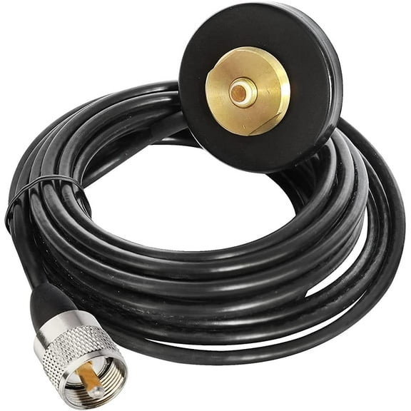 NMO Magnetic Antenna Mount Base with PL-259 Connector 5M(17ft) Cable RG-58 Coaxial Cable for Car Bus Taxi Mobile Radio