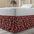 thumbnail image 1 of Vintage Rose Bed Skirt, Repetitive Flowers and Leaves Nature Tones Pattern, Elastic Bedskirt Dust Ruffle Wrap Around for Bedding Decor, 4 Sizes, Dark Taupe Pale Ruby, by Ambesonne, 1 of 2