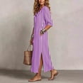 thumbnail image 4 of Lnmiateer Women Beach Vacation Swing Dress Collared 3/4 Sleeve Button‑Down Loose Fit With Side Pockets Casual Going‑Out Outfit, 4 of 7