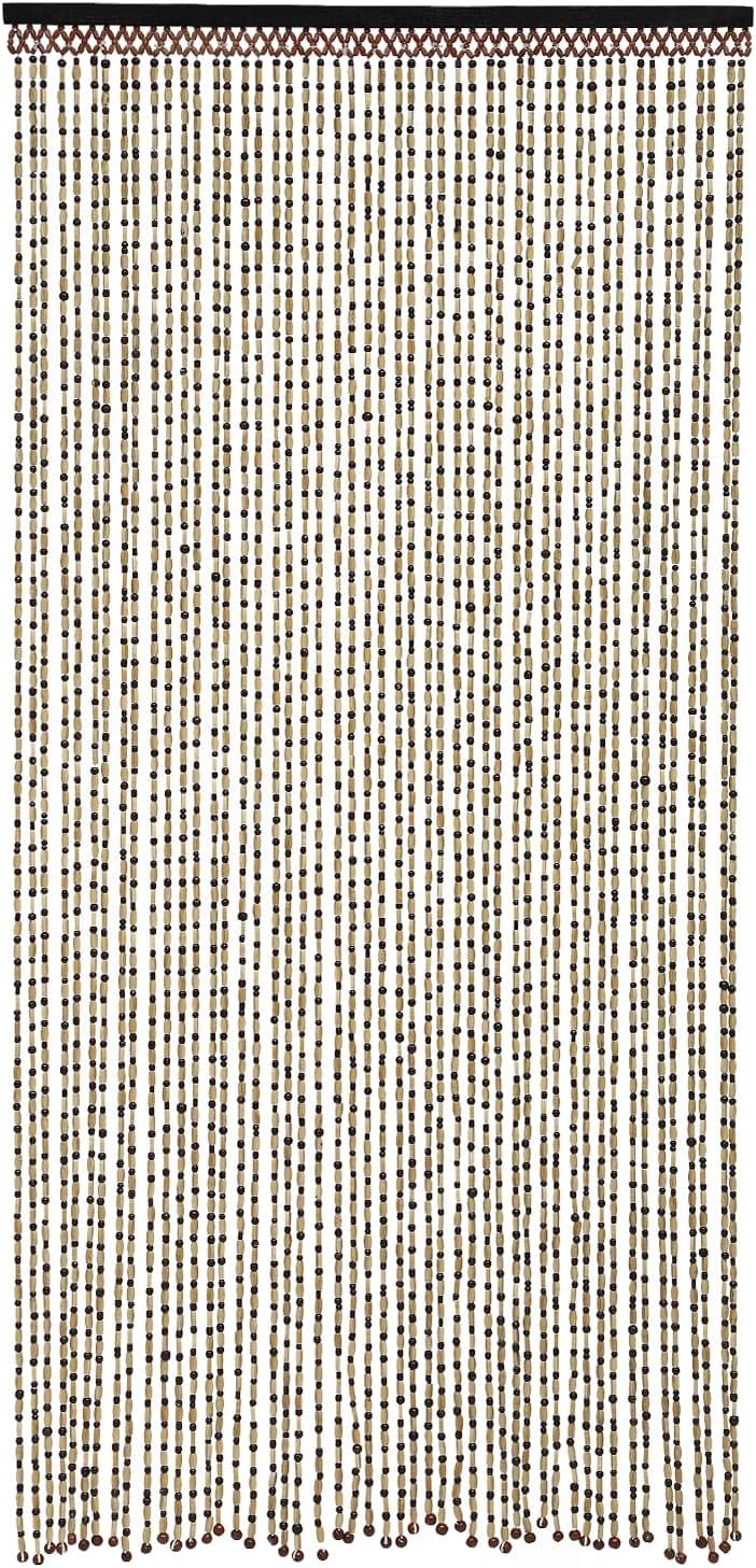 MiumaeovBeaded Curtain for Doorway Handmade Bamboo Wooden Door Beads Hanging Room Divider Curtain,Doorways Multi-Scenario Application Beaded Curtain Bedroom or Balcony