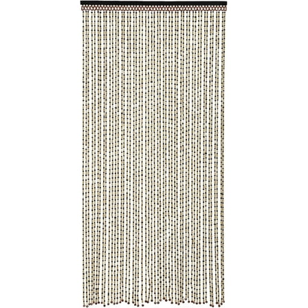 74.8 inch Boho Natural Wood and Bamboo Beaded Curtain Hanging Room Divider Curtain  for Doorway Room Divider