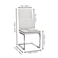 thumbnail image 3 of Opal Light Gray Faux Leather Chrome Cantilever Dining Chairs Set of 2 Sidechairs, 3 of 5