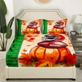 thumbnail image 3 of Manfei Sport Footabll Full Sheet Sets,Orange Pumpkin Bedding Full Size,Thanksgiving Day Bed Sheets Set Full Size,Lightweight Ball Gamer Bedroom Decorative,4-Piece, 3 of 6