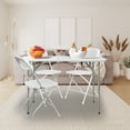 thumbnail image 6 of HiiKaa 4FT HDPE Foldable Table,Banquet Surface Fold-in-Half Desk Utility for Working Meeting Parties,Picnic,Camping,Weddings,Catering,Garden Dining-White, 6 of 13