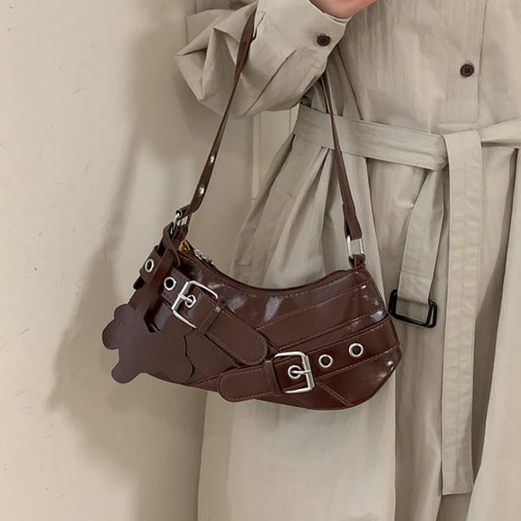 Elegant PU Shoulder Bag for Women with Adjustable Strap and Multi-Pocket Design, Fashion Crossbody Underarm Handbag for Commuting Travel Daily Use, Scratch-Resistant and Waterproof