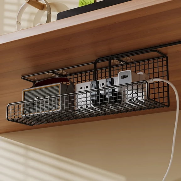 1 Pc Under-desk Cable Management Tray No-drill Power Cable Rack Box Wire Socket Storage Wiring Organizer