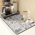 thumbnail image 6 of Coffee Mat for Countertops, Grey Coffee House Cafe Tea Dish Drying Mat 2 Pcs for Kitchen Coffee Bar Accessories, Fit Under Coffee Maker Espresso Machine Dish Rack Hide Stain Rubber 12x19in, 6 of 6