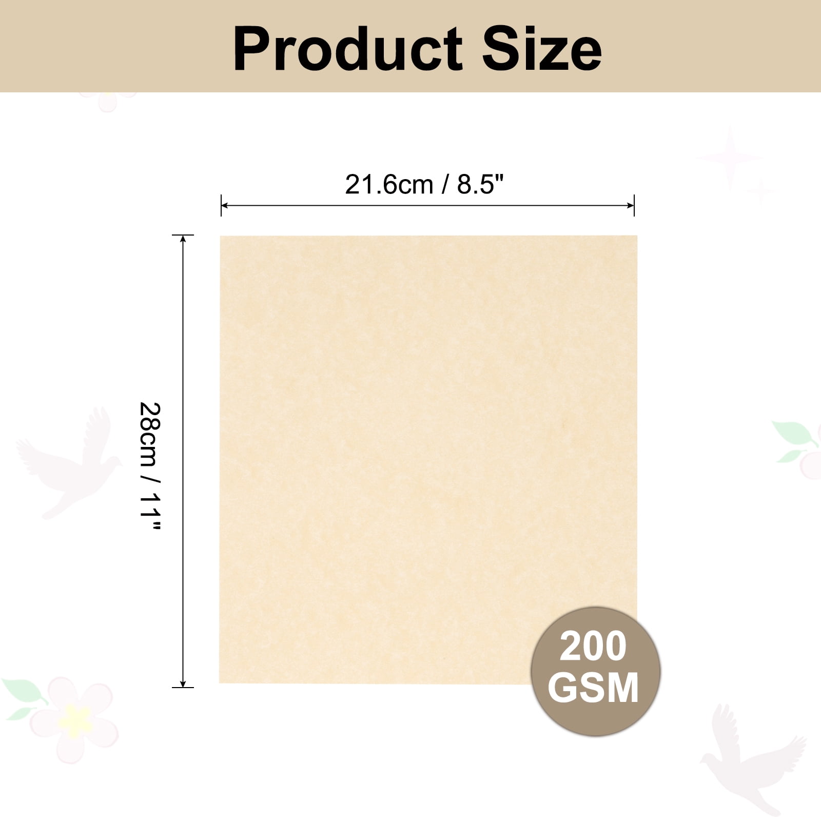 Uxcell Parchment Paper Aged Look Stationery Vintage Paper Sheet for Certificate Invitation Envelope Deep Brown 8.5 x 11 Inch