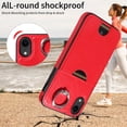 thumbnail image 4 of Classic Wallet Case Compatible with iPhone XR for Men Women, with 360° Rotation Finger Ring Kickstand PU Leather Shockproof Phone Cover with Card Slot for iPhone XR, Red, 4 of 10