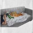 thumbnail image 6 of Fruit Soft Flannel Fleece Throw Blanket, Watercolor Style Brush Strokes Orange is Always Words Healthy Life Design, Cozy Plush for Indoor and Outdoor Use, 50" x 70", Green and Orange, by Ambesonne, 6 of 6