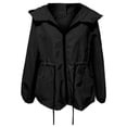 thumbnail image 5 of Rain Jacket for Women Outdoor Lightweight Waterproof Drawstring Waist Zip Up Hooded Jackets with Pockets Windbreaker, 5 of 7