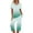 Mint Green, variant on Women Lounge Set Two Piece Sets for Women Capris Short Sleeve Tee Shirts and High Waisted Trousers Sleep Wear