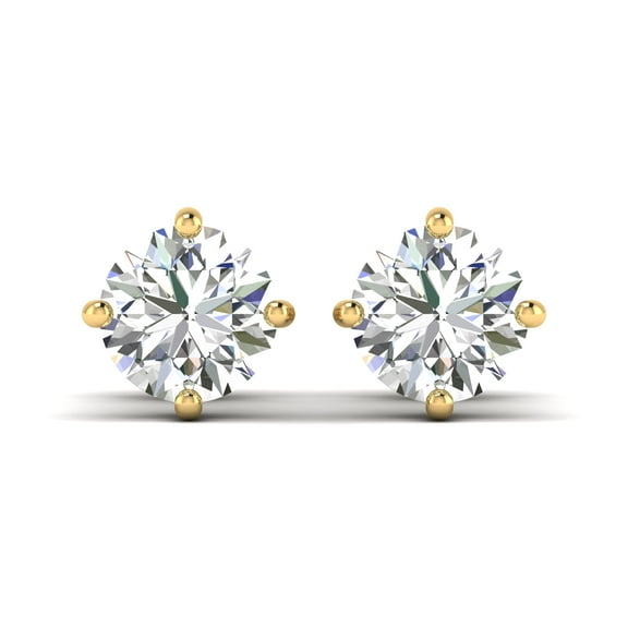 IGI Certified 1.00 Carat Total Weight Women's Lab Grown Diamond Earrings in 14k Yellow Gold