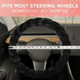 thumbnail image 4 of Twisted Fur Soft Black Steering Wheel Cover, Standard 15 Inch Size Fits Most Vehicles, Fuzzy Fluffy Car Steering Cover with Soft Faux Fur Touch, Car Accessories for Women, 4 of 10