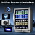 thumbnail image 4 of TITTLA 24 inch Beverage Refrigerator,190 Cans Beverage Cooler with Glass Shelves,Under Counter Refrigerator,Silver, 4 of 10
