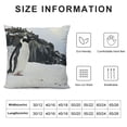 thumbnail image 5 of Orinice Penguin Snow Rocks Graphic Decorative Throw Pillow Cover Short Plush Winter Zipper Closure 1PC 18x18in, 5 of 5
