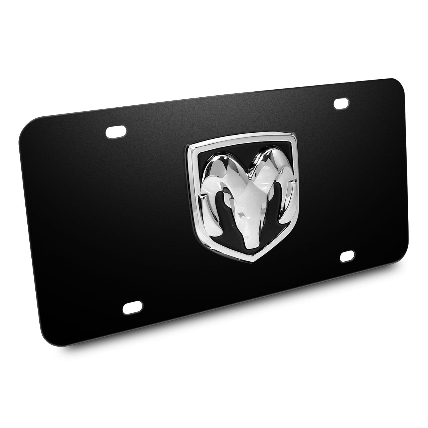 RAM 3D Metal Logo Black Stainless Steel License Plate