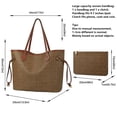 thumbnail image 3 of Queenoris Bolso de mano para mujer, bolsos de diseñador de moda con asa superior, bolsos de hombro clásicos de gran capacidad, 3 of 5