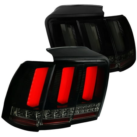 01 Awd Brake - Spec-D Tuning 1999-2004 Ford Mustang Glossy Black Sequential Led Smoke Lens Tail Lights Brake Lamps (Left + Right) 99 00 01 02 03 04
