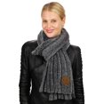 thumbnail image 2 of C.C Women's Ultra Soft Chenille Ribbed Thick Warm Knit Shawl Wrap Scarf-Light Mel Grey, 2 of 4