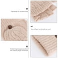 thumbnail image 3 of LOLIPPYY Women’s Winter Wool Knitted Convertible Fingerless Gloves with Mitten Cover - Warm Beige, 3 of 7