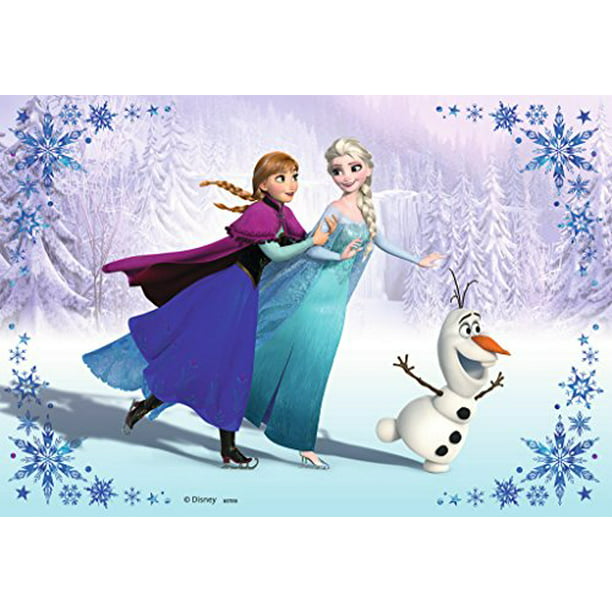 Anna Elsa in Snow Edible Cake Topper Frosting Sheet Birthday Party - Walmart.com