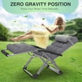 thumbnail image 3 of DKMOCO Oversized XL Zero Gravity Chair, 29" Extra Wide Recline Chair w/Upgraded Lock and Wider Cup Holder, Camping Lawn Chair for Patio Outdoor Office,Fossil Gray, 3 of 6