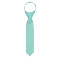 thumbnail image 2 of Jacob Alexander Boy's 11" Pretied Ready Made Solid Color Zipper Tie - Aqua, 2 of 7