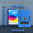 thumbnail image 2 of SaniMore for iPad 10th Generation 10.9" 2022 3 Layers Multi-Functional Case, Soft Silicone & Hard Plastic Case with Multi-Angle Kickstand Heavy Duty Full Body Protective Case, Blue/black, 2 of 8