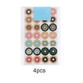 thumbnail image 4 of Injueey 4 piezas de etiquetas de refuerzo con forma de rosquilla, juego de pegatinas con agujeros ligeros, patrones geométricos, gráficos de Type3 NO3, 4 of 6