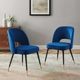 thumbnail image 2 of Side Dining Chair, Set of 2, Velvet, Blue Navy, Modern Contemporary Urban Design, Kitchen Room Cafe Bistro Restaurant Hospitality, 2 of 6
