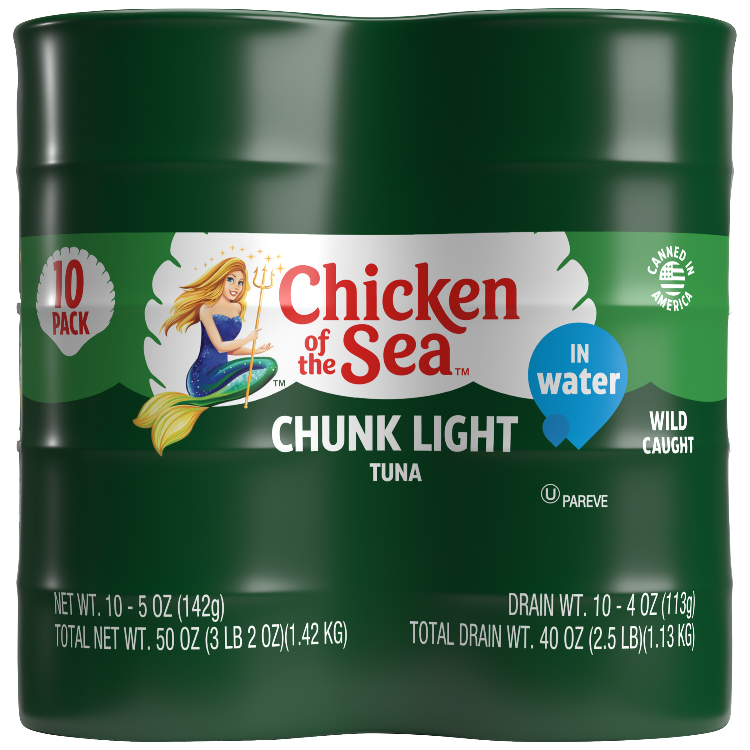Chicken of the Sea Chunk Light Tuna In Water 10 - 5 oz Cans - image 3 of 9