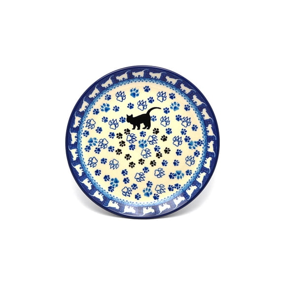 Polish Pottery Plate - Salad/Dessert (7 3/4") - Boo Boo Kitty