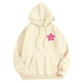 thumbnail image 6 of 2026 Autumn Hoodie Beige Hoodie Long Sleeves V-Neck Long Cardigans for Women Lightweight Print Loose Hoodie College Hoodie(3XL), 6 of 6