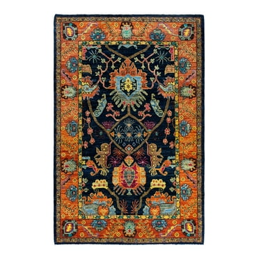 Serapi One-of-a-Kind Hand-Knotted Area Rug - Blue, 4' 2" x 6' 4"