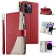 thumbnail image 3 of Funda cartera GANGXUN para iPhone 14 Pro Max , cuero PU con tarjetero, cremallera, correa de mano, soporte y protección 707°, 3 of 6