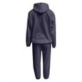 thumbnail image 5 of Womens Sweatsuits Sets Two Piece Solid Color Long Sleeve Hooded Sweatshirt and Sweatpants 2025 Fall Lightweight Casual Baggy Tracksuit, 5 of 6