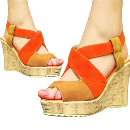 

Women s Summer Sandals with Willow Nails Open Toe Durable Shoes for Birthday Party Adult Ceremony Orange 38