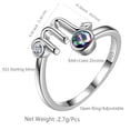 thumbnail image 4 of Zodiac Sign Scorpio Ring 925 Sterling Silver Mystic Topaz Open Band Women October November Birthday Gift Astrology Horoscope Xmas Jewelry Juwaliy, 4 of 8