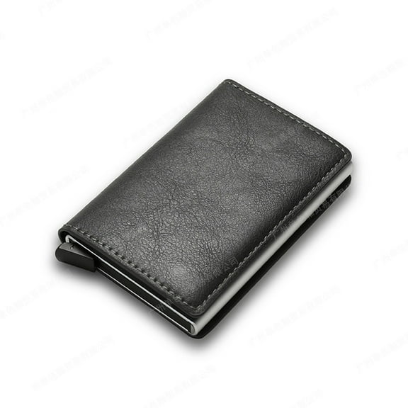 RFID anti-theft brush men's wallet credit card metal card bag with multiple card slots automatically pops out card clip
