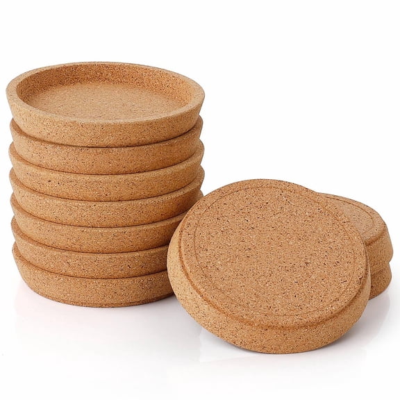 Cork Coasters - 4 Inch Perfect for Most Kind of Mugs - Protect Your Table from a Liquid Ring - Set of 10