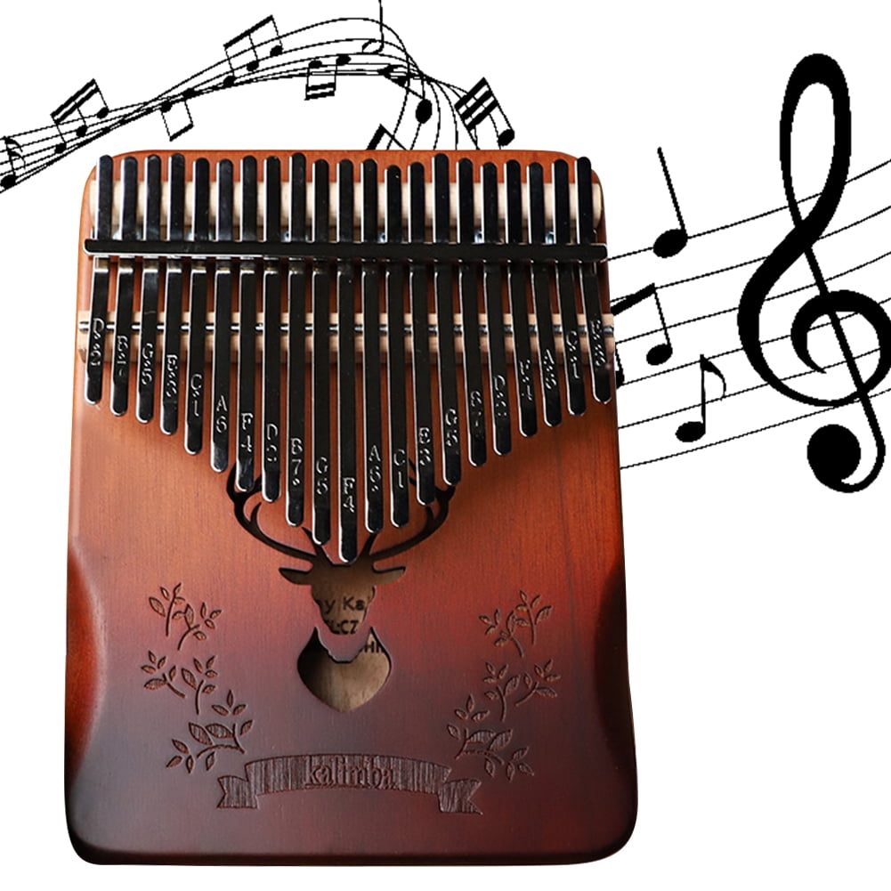 Kalimba 21 Keys Thumb Piano Portable Mbira Finger Piano Sport Supplies (Gradient Forest Deer)
