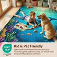 thumbnail image 4 of Design&I 3'x5' Washable Accent Rug Pet Friendly & Non-Slip Built-In Grip Classroom Ocean Animals Cartoon Whale Octopus Underwater Under for Bedroom, Walk-in Closet, 4 of 7