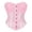 Pink06, variant on Short Sleeve Shirts for Women Sheer Mesh Sweetheart Strapless Corset Top, Boned Breathable Bustier with Built-in Cups, Front Metal Hook Waist Cincher Summer Tops